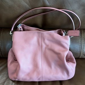 Authentic Coach Baby Pink Handbag with Silver Accents